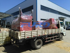 福瑞得機(jī)械手扶雙輪壓路機(jī)，座駕壓路機(jī)正式裝車發(fā)往客戶所在地